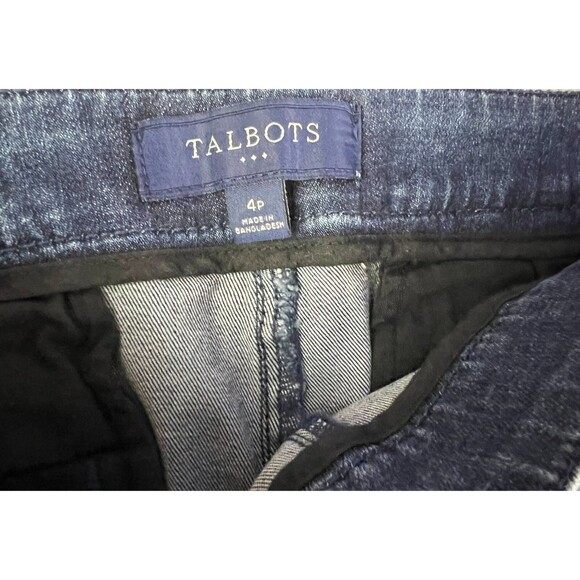 Talbots Double Button Slim Ankle Jeans  Women's Size 4P  Nautical  Dark Denim - Picture 5 of 8
